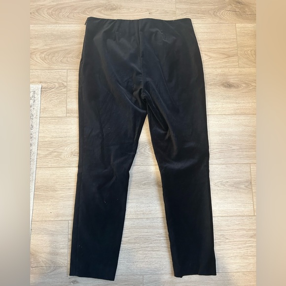 Lauren Ralph Lauren Womens Pants Sz 12 Black Velvet Pull On Side Zip Stretch - Picture 5 of 10
